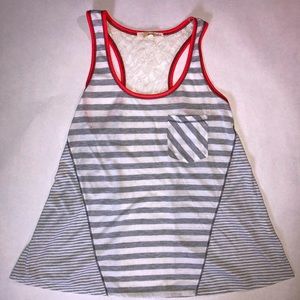 Rewind Laced Striped Tank Top